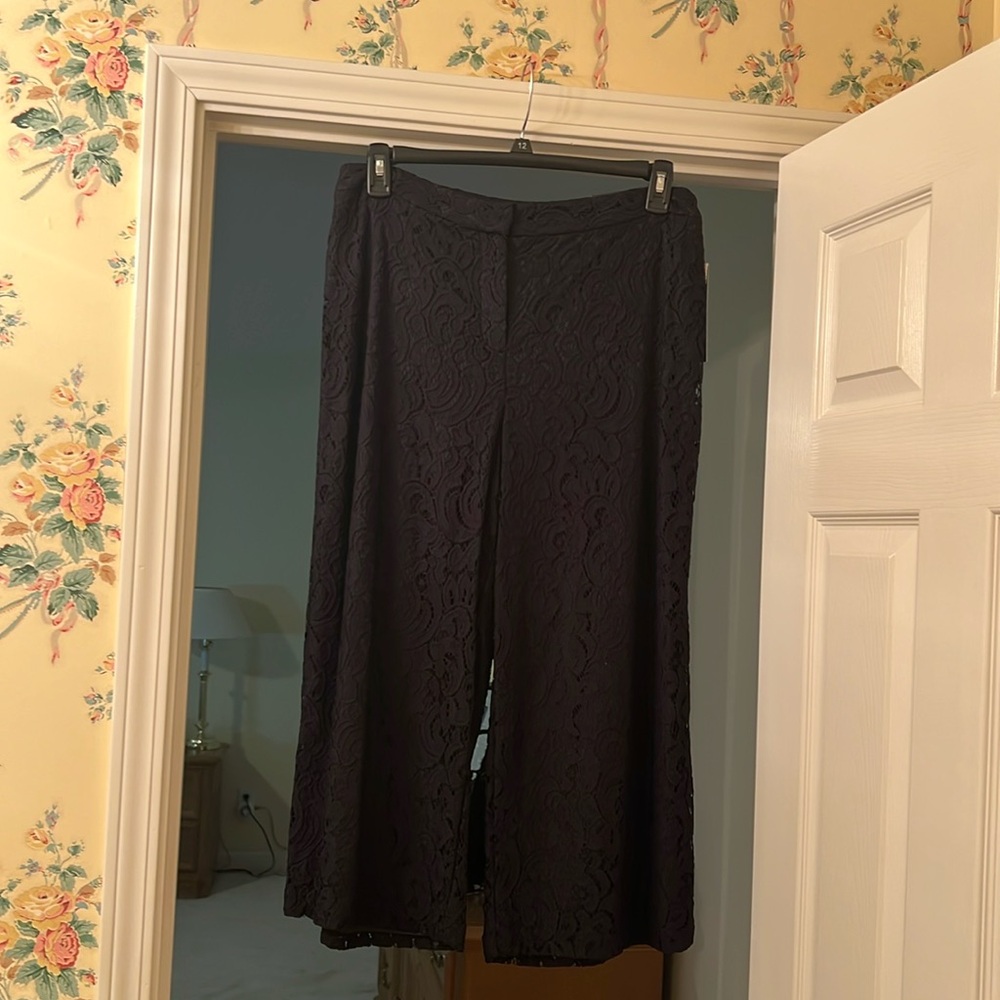 NWT- Alfani black lace culotte